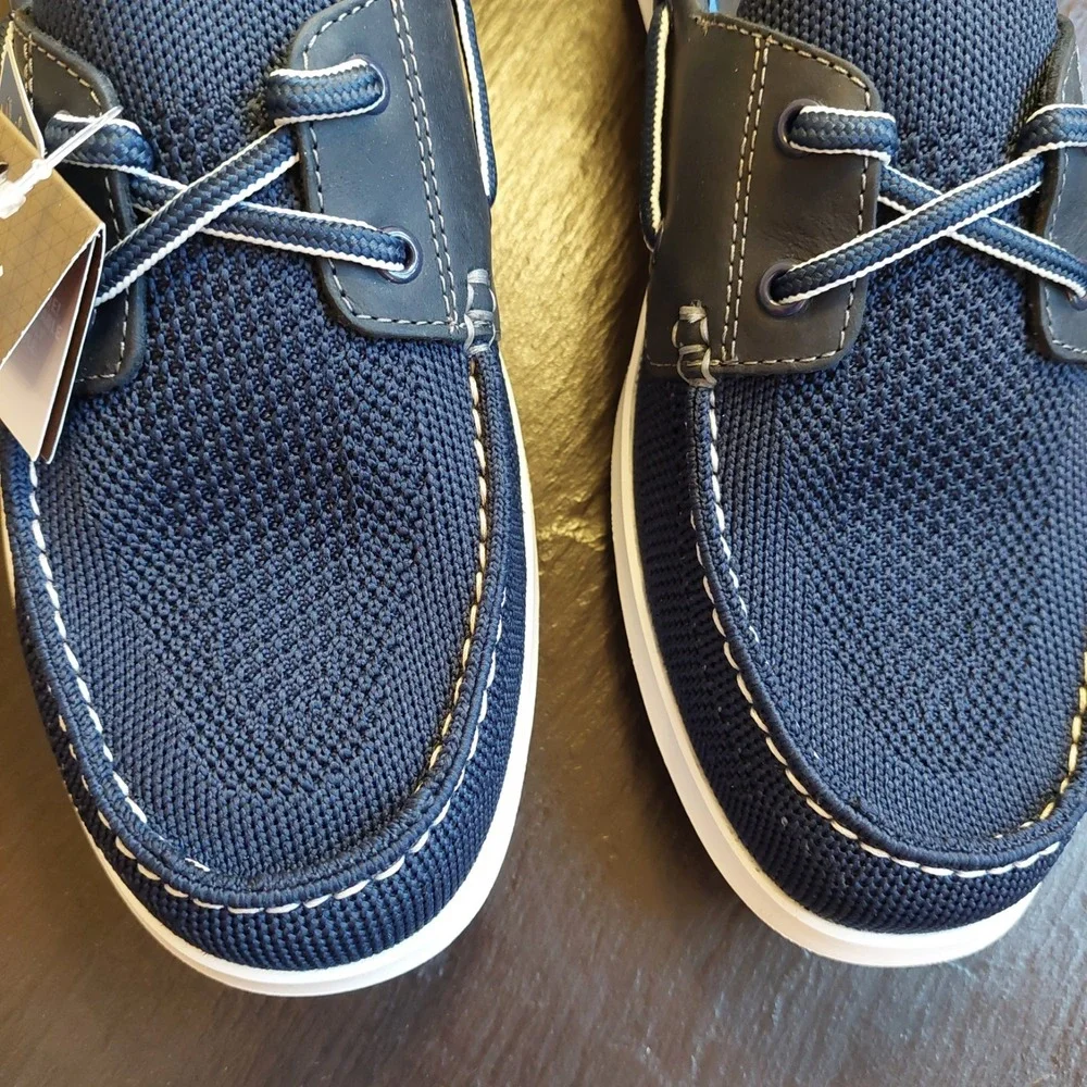 Clarks Men's Flexway Tie Oxford Boat Shoes Navy Blue US Size 8 M NEW! $110